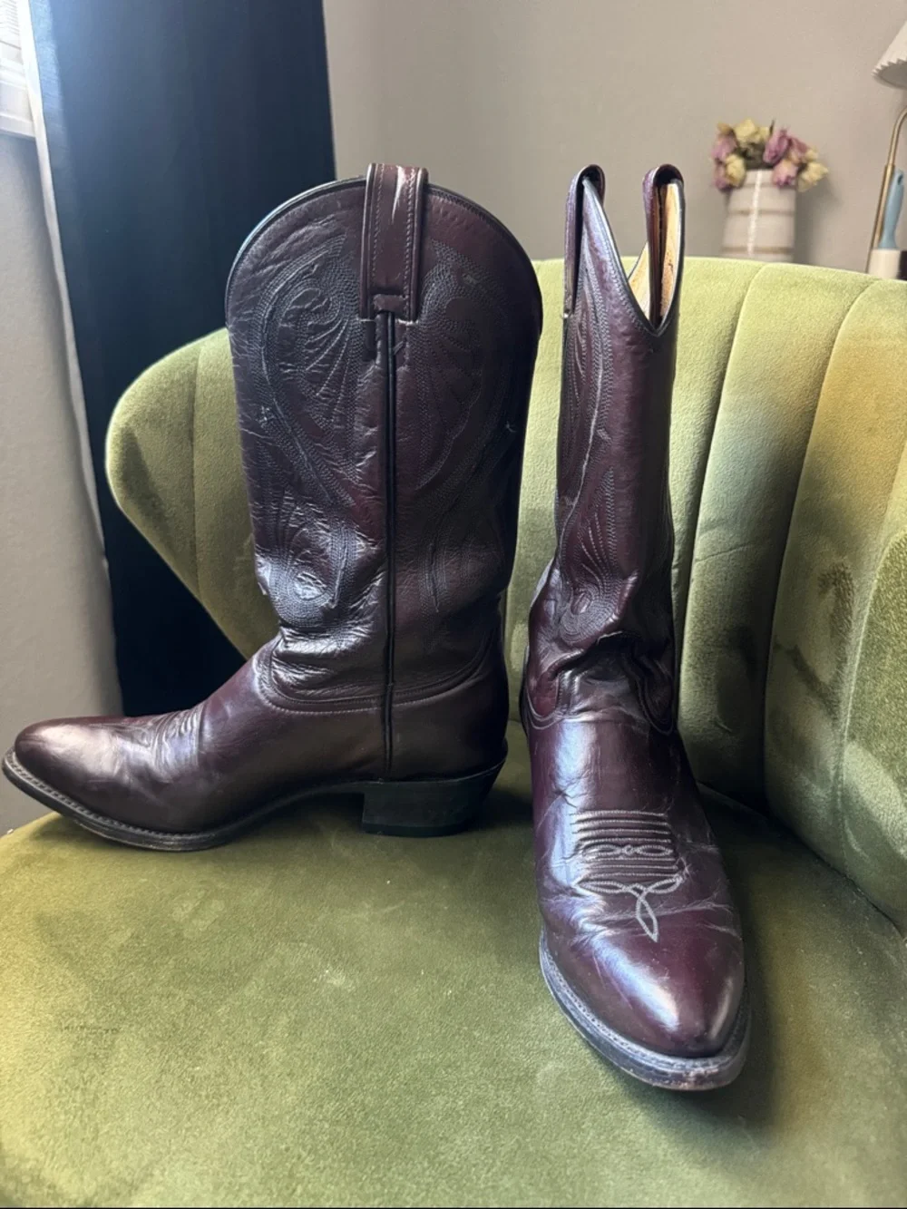 Burgundy Leather Boots - Picture 1 of 4